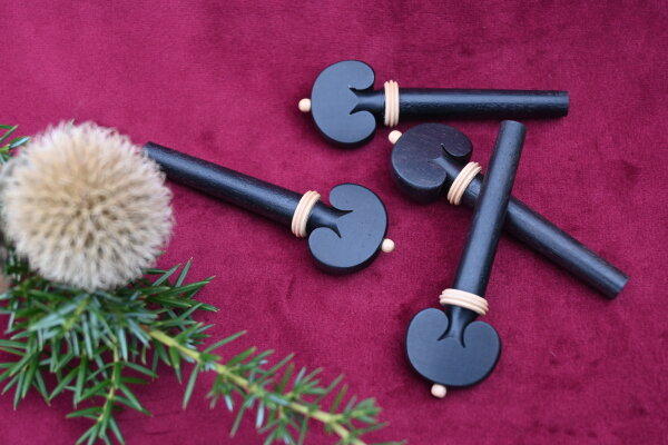 Ebenholz-Herzwirbel mit Buchs f&uuml;r Geige, Lindstedt-Serie